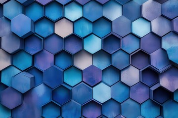 Naklejka premium Geometric Hexagonal Polygon Mosaic - Futuristic Abstract Background Design