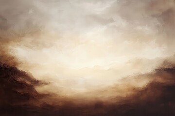 Fototapeta premium Abstract Painting of a Brown and White Landscape