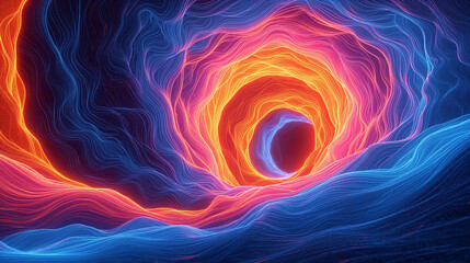 A swirling image of bright neon colors swirling, creating an abstract symphony of light and energy.