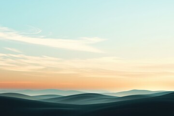 Fototapeta premium A Misty Sunset Over Rolling Hills