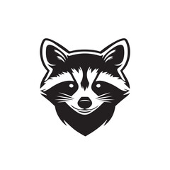 Fototapeta premium Raccoon in cartoon, doodle style . Image for t-shirt, web, mobile apps and ui. Isolated 2d vector illustration in logo, icon, sketch style, Eps 10, black and white. AI Generative