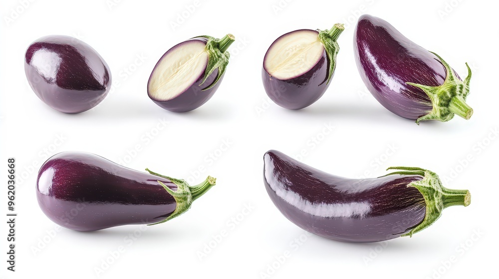 Aufkleber vibrant eggplants collection - high-resolution isolated images with clipping paths for design projec