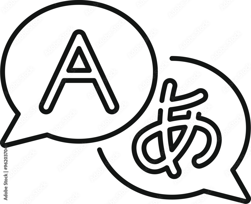 Poster this icon represents the concept of translating languages, perfect for websites and apps related to 