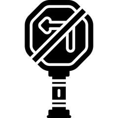 No Left Turn Sign Icon