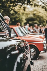 Naklejka premium Classic Cars in a Vintage Festival Setting