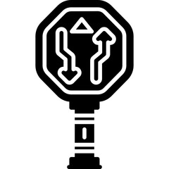 End Divided Highway Sign Icon