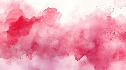 Abstract Watercolor Background with Red and Pink Splashes