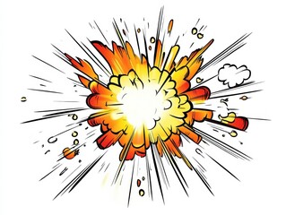 Comic Style Explosion with Colorful Effects