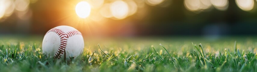 Obraz premium Baseball Field Serenity, a minimalist stadium with vibrant green grass, an open playground, and a clean, simple backdrop inviting tranquility and focus on the game.