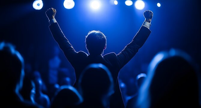 An ecstatic young man leaps on stage, celebrating his win as Business Person of the Year. He&rsquo;s joined by a handsome specialist who cheers and supports him.