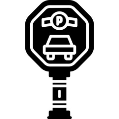 Compact Car Parking Sign Icon