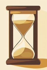 Stylized Hourglass with Sand Showing Time Passage