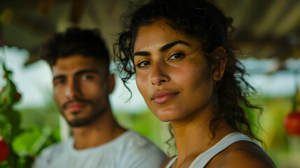 Indian Couple Home Preparing Food Watching