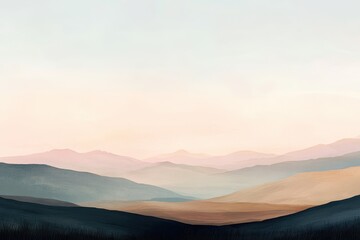 Silhouetted Mountain Ranges at Dawn