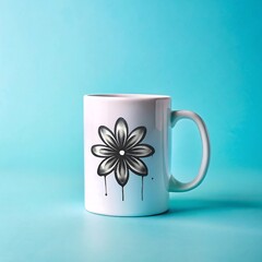 graphithy black flower on a mug