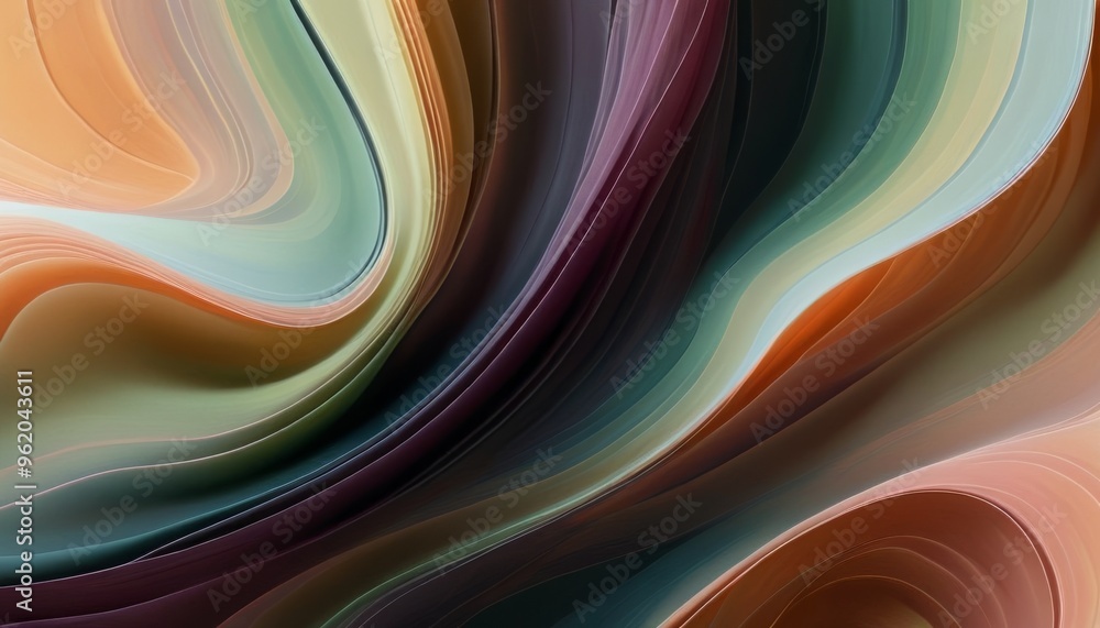 Poster mesmerizing abstract fluid art featuring swirling waves of vibrant colors. the dynamic composition c