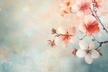 Painted Floral Arrangement on Textured Background