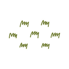 Cute hand drawn grass, cartoon flat vector illustration isolated on white background. Naive and childish style greens. Nature element.