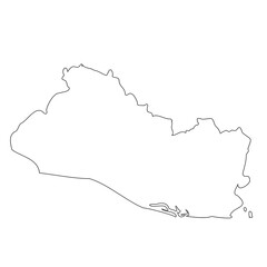 El Salvador map outline isolated on transparent background.