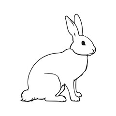 Rabbit Line Art Drawing. Bunny Abstract Simple Line Art Illustration. Minimalist Trendy Contemporary Design Perfect for Wall Art, Prints, Social Media, Posters, Invitations, Branding Design.