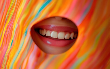 Fototapeta premium Radiant Smile: Communicating Joy through Colorful Abstract Background