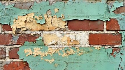 Fototapeta premium 6. Textured, old brick wall with peeling paint
