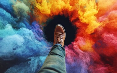 Stepping Into the Unknown - Abstract Concept of New Beginnings and Adventures