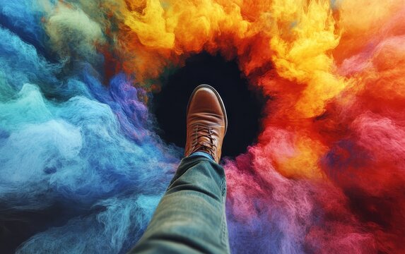 Stepping Into the Unknown - Abstract Concept of New Beginnings and Adventures