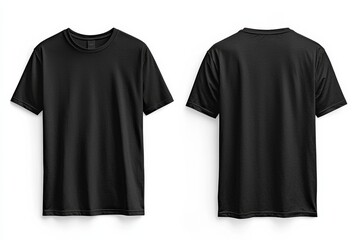 Fototapeta premium Black Tshirt Mockup Front and Back Isolated created with Generative AI