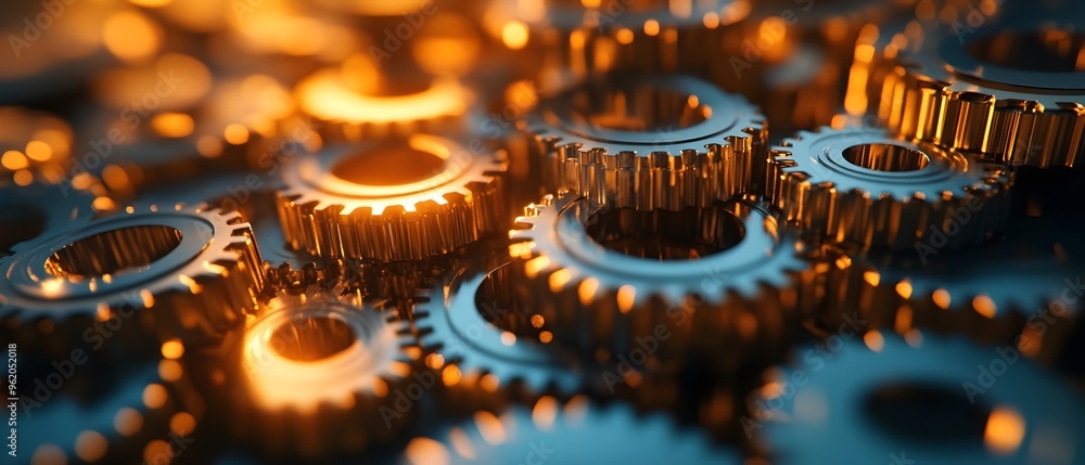 Poster optimized machinery gears and cogs powering continuous improvement and cost savings through iterativ