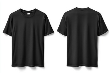 Fototapeta premium Black Tshirt Mockup Front and Back Isolated created with Generative AI