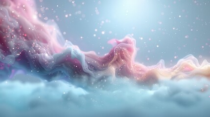 Fototapeta premium A colorful, swirling cloud of pink, purple