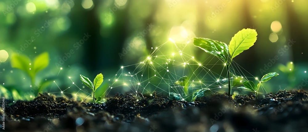 Poster optimizing sustainability through streamlined workflows and efficient processes showcasing the futur