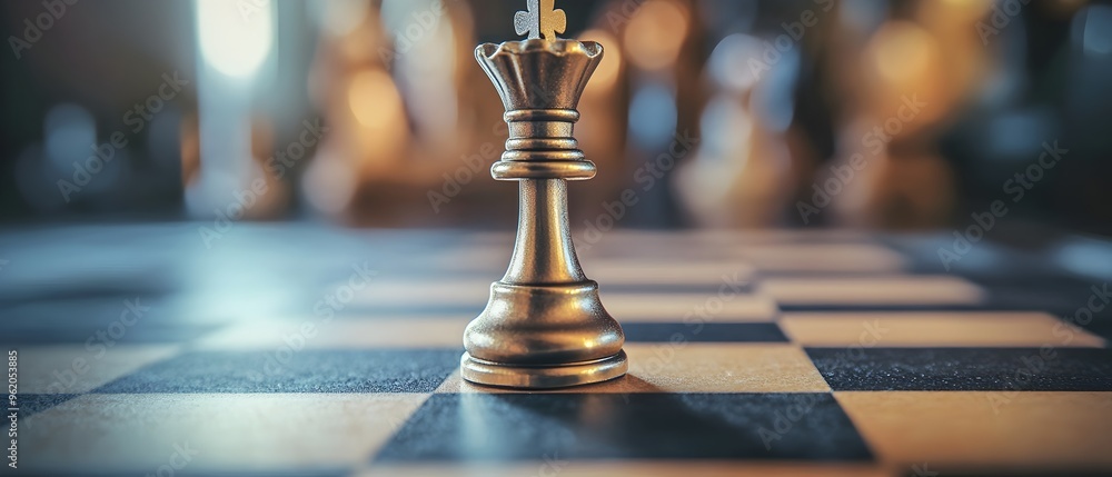 Poster Strategic Chess Board Concept Visualizing Optimization Goal Setting and Resource Allocation for Efficient Decision Making and Business Management