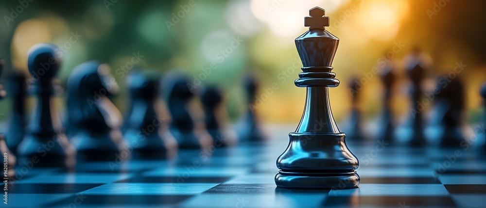 Poster the chess board and pieces serve as a visual metaphor for the competitive advantage and process opti