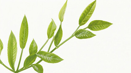 Fototapeta premium green plant leaves on a white background
