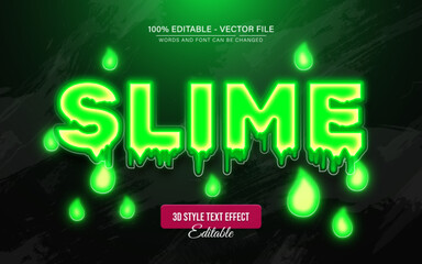 Slime green glow text effect editable