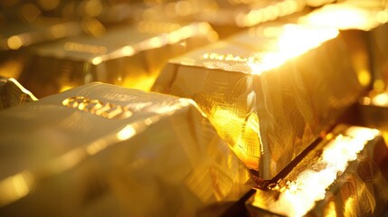 A close up of gold bars with the letters G and D on them