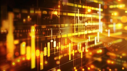 Fototapeta premium A yellow and orange background with a lot of lines and numbers