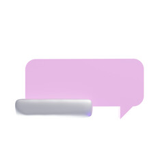 3d minimalist pink chatbox