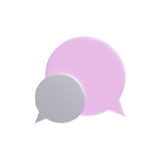 3d minimalist pink chatbox