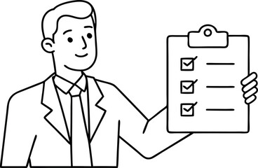 Complete checklist or finishing checkbox, task done within deadline, complete tasks list or project, approval or achievement concept, businessman put tick on complete checklist on paper clipboard