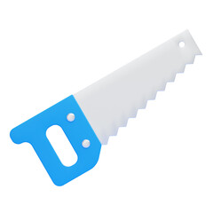 PNG 3D Hand Saw Icon Isolated on a White Background