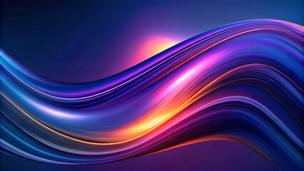Fototapeta premium Abstract Digital Art with Flowing Waves and Bright Neon Colors
