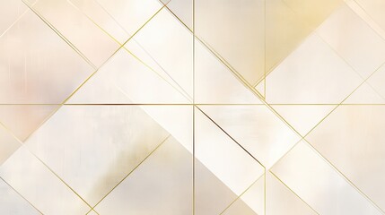 A geometric abstract design showcases soft colors and intersecting lines, creating a soothing, minimalist composition ideal for modern spaces