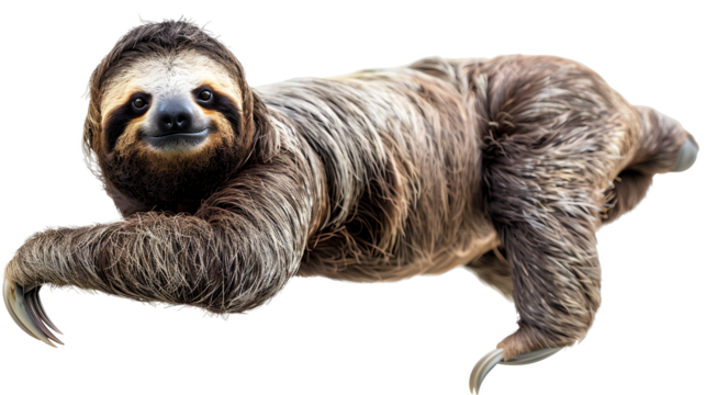 Whimsical Sloth Lounging on Branch with Transparent Background - Free ...