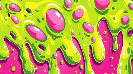 green paint splash abstract background with pink color