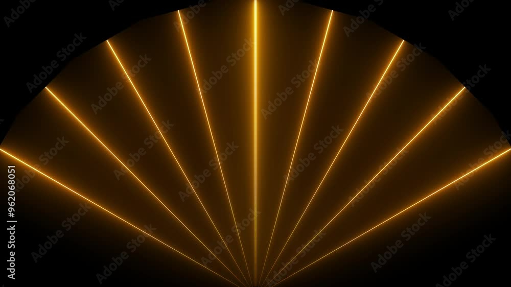 Poster abstract coral color neon glowing light animated on a dark background. abstraction neon lines moving
