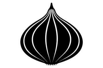 Onion icon silhouette vector art illustration