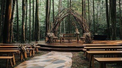 Rustic Forest Wedding Ceremony